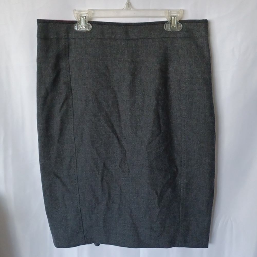 TED Baker London Women's Gray wool Skirt Side Zip Closure Pencil Size M